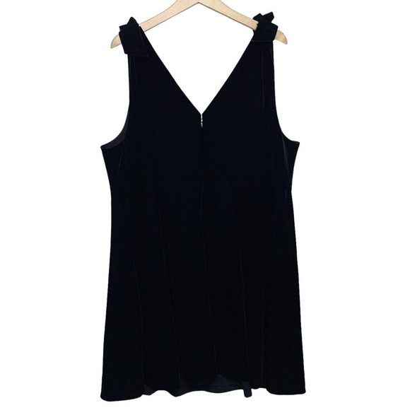 Draper James Velvet Bow Shoulder Dress Womens Size 20 Black NWT $175 - Picture 13 of 16